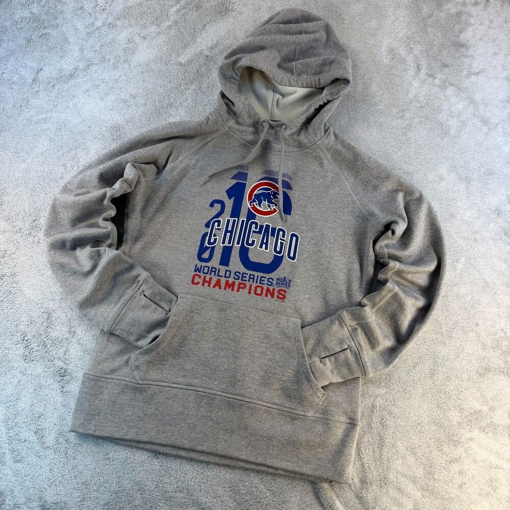 Nike Chicago Cubs 2016 World Series Champions Hoodie Womens Small Therma-FIT
